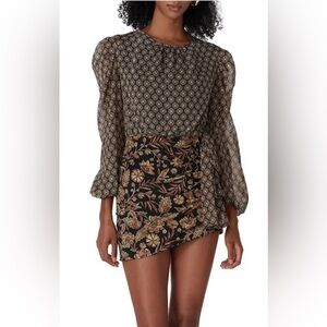 Misa Mixed Print Amber Mini Dress Size 4